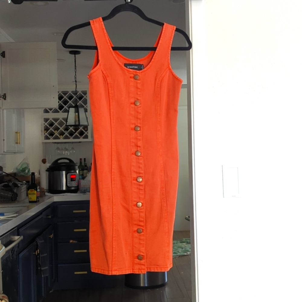 MinkPink dusty terracotta dress